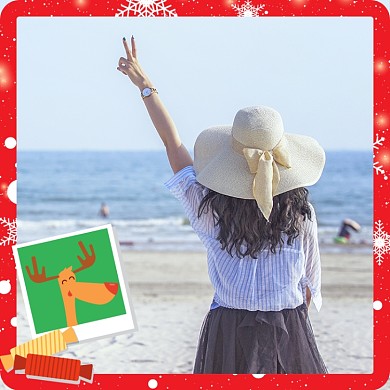 圣诞节小鹿带边框头像淘宝直通车图片