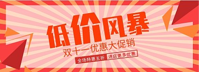 双十一低价风暴淘宝banner