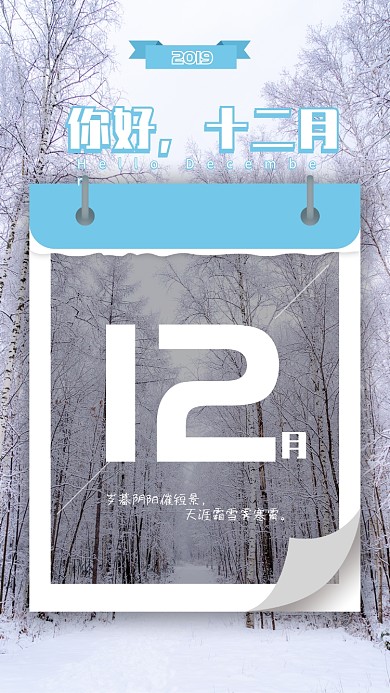 2019你好12月手机海报