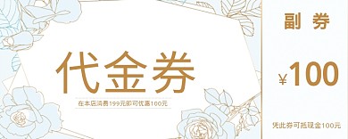 小清新简约100元代金券