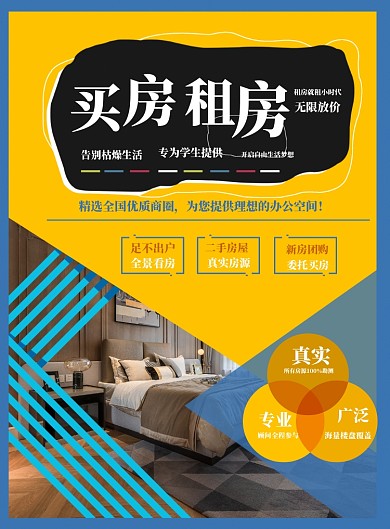 时尚房租中介印刷海报
