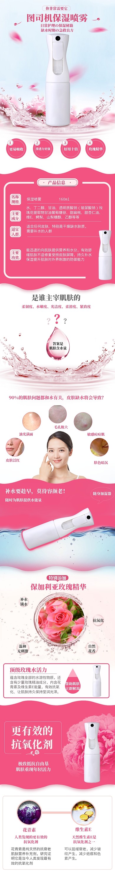 清新保湿喷雾详情页
