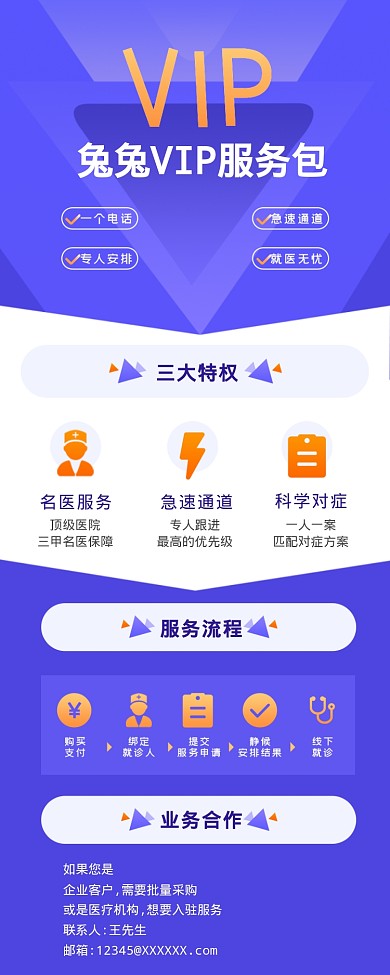 蓝色医疗服务海报