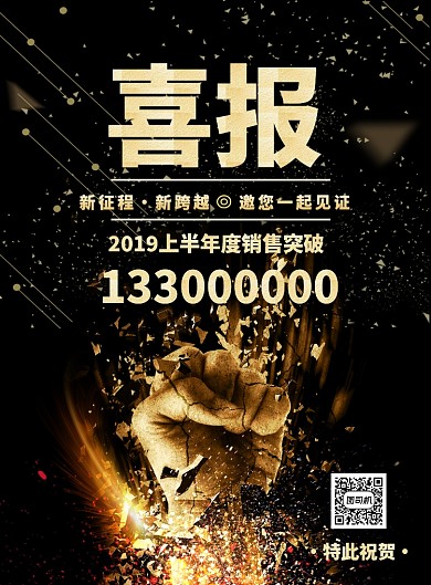 大气年会颁奖晚会喜报印刷海报