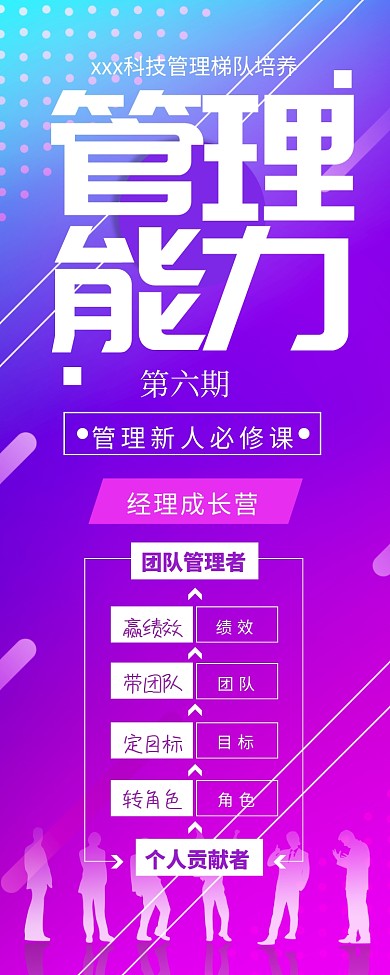 紫色管理新人必修课易拉宝