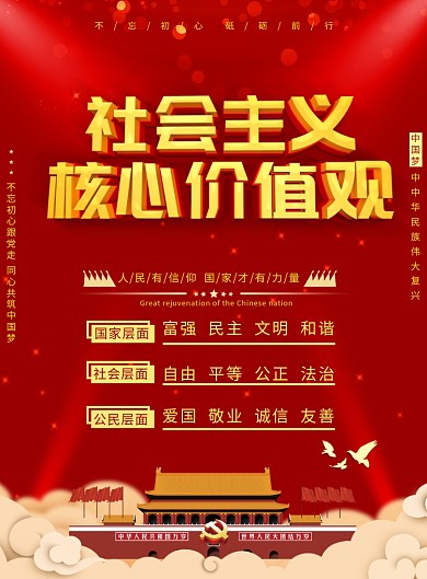 社会主义核心价值观宣传海报