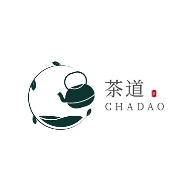 深色茶道茶具logo