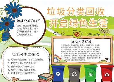 垃圾分类宣传小报创意趣味卡通