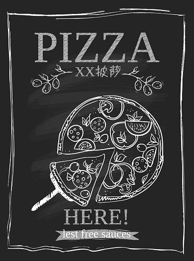 创意披萨美食菜单宣传单