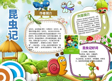 创意卡通昆虫记小报