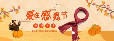 感恩节围巾促销淘宝海报
