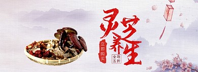 天猫中药养生灵芝限时优惠活动淘宝banner