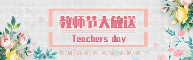 简约感恩教师节淘宝电商促销banner
