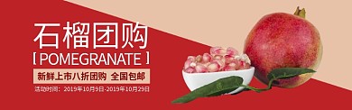 红色水果石榴团购促销banner
