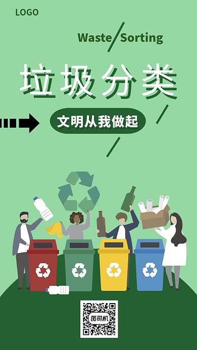 垃圾分类手机海报