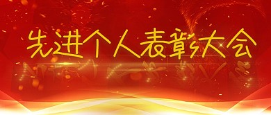 先进个人表彰大会红色简约党建