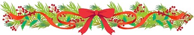 圣诞节彩带松枝横幅
