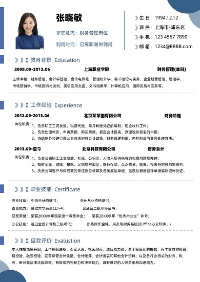 商务简约商务风格个人简历