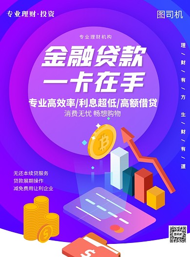 金融贷款理财银行卡办理印刷海报