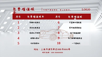 服务项目服务看板商务办公汽车售后服务