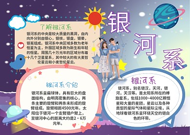 小学生银河系漂亮手抄报模板