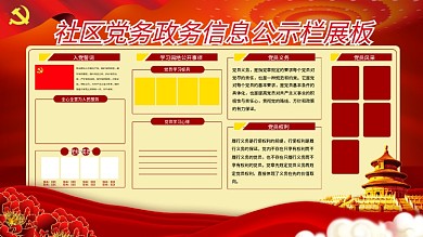 社区党务政务信息公示栏展板