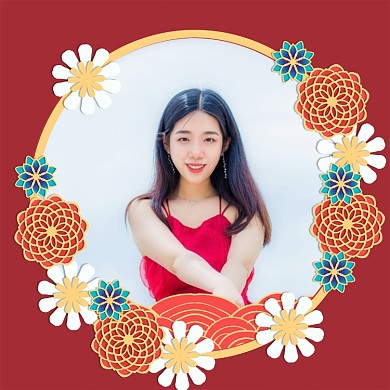 春节中式剪纸边框