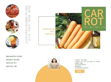 大气农产品农作物胡萝卜蔬菜宣传单三折页