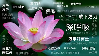 佛性莲花打工人电脑壁纸