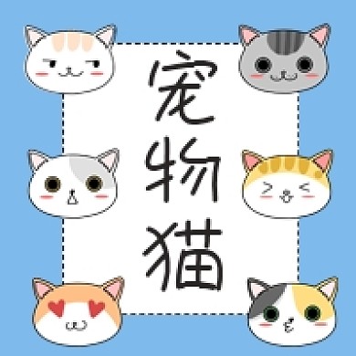 宠物猫咪手绘卡通公众号次图