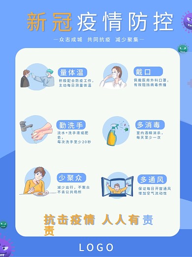 新冠疫情常态化防控社区戴口罩宣传海报