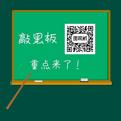 二维码黑板绿色卡通