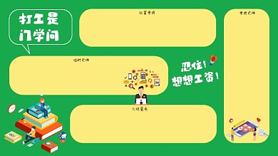 社畜打工人插画电脑分区壁纸