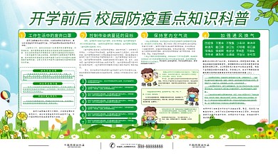 简约开学复学防疫科普宣传栏展板