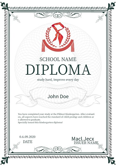 欧洲线条毕业证书