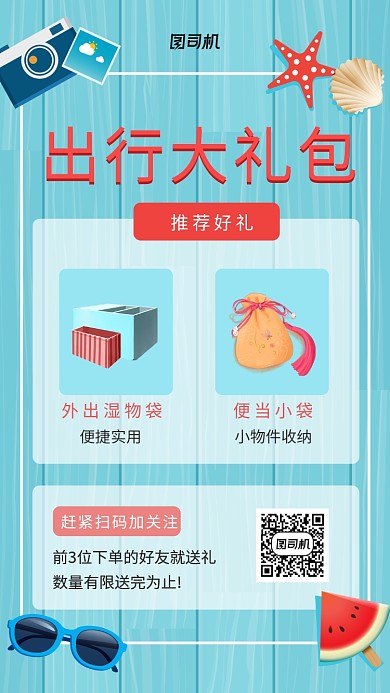 旅游出行必备工具海报