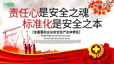 责任心是安全之本安全生产展板