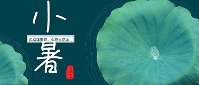 小暑节气荷叶绿色公众号首图