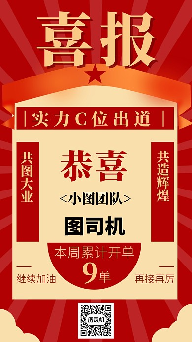 喜报开单手机海报
