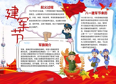 八一建军节纪念小报手抄报