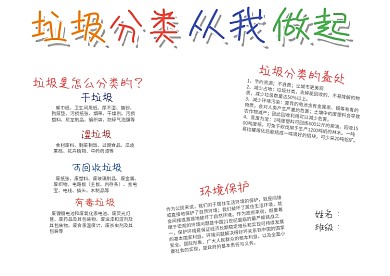 垃圾分类从我做起小报手抄报模板