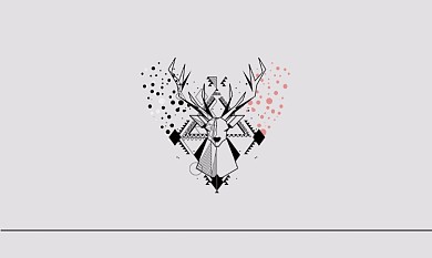 商务高端简约小清新几何鹿红黑白色创意名片