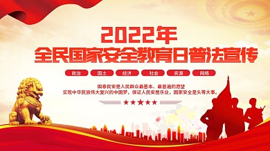 2022年全民国家安全教育日宣传党建展板