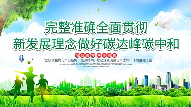 做好碳达峰碳中和工作新发展理念宣传展板
