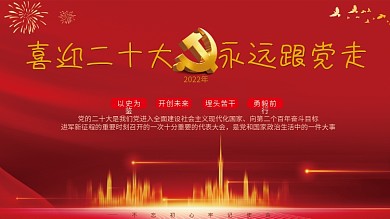 喜迎二十大党建党政展板