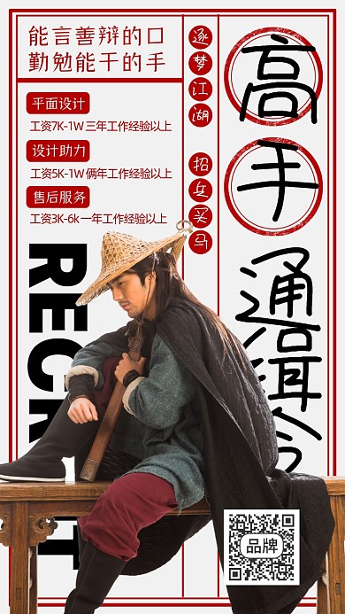 高手通缉令摄影图海报