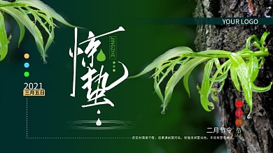 原创主题字惊蛰节气展板