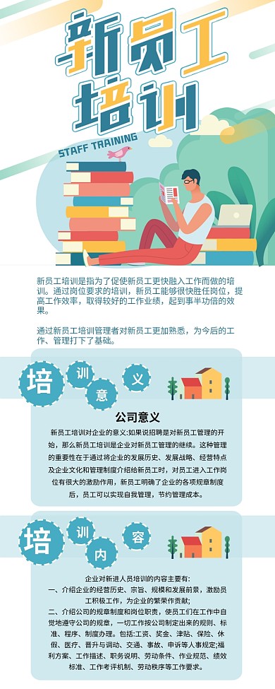 商务风新员工培训干货分享信息长图