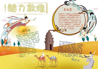 魅力敦煌漂亮手抄报模板
