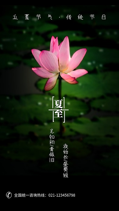 创意时尚荷花夏至海报
